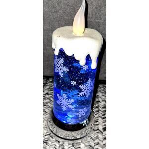 Bath & Body Works Christmas Candle Snowflake Glitter Internal Rotation Snowglobe
